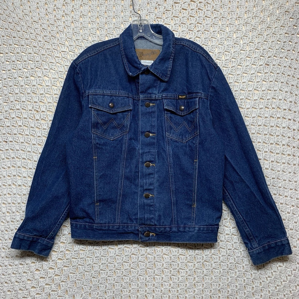 Wrangler Western Jacket M Blue Denim 159 Cowboy Ranch Cowboy Trucker‎ Authentic